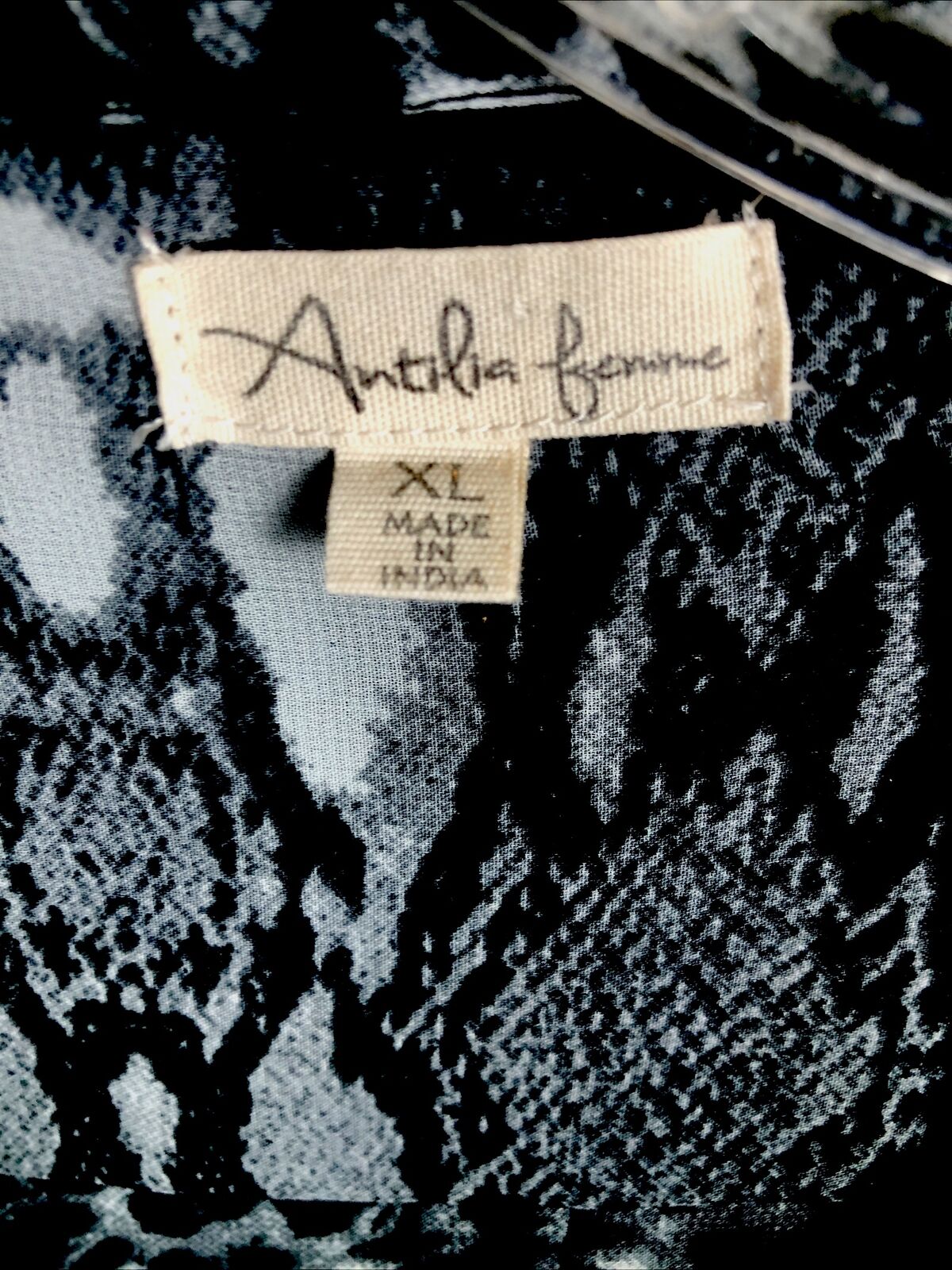 Antilim Femme Women’s Blouse Black & White Top X Large