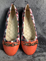 One Orange Plaid Gold Chain Details Quilted Lining Women’s Size 6