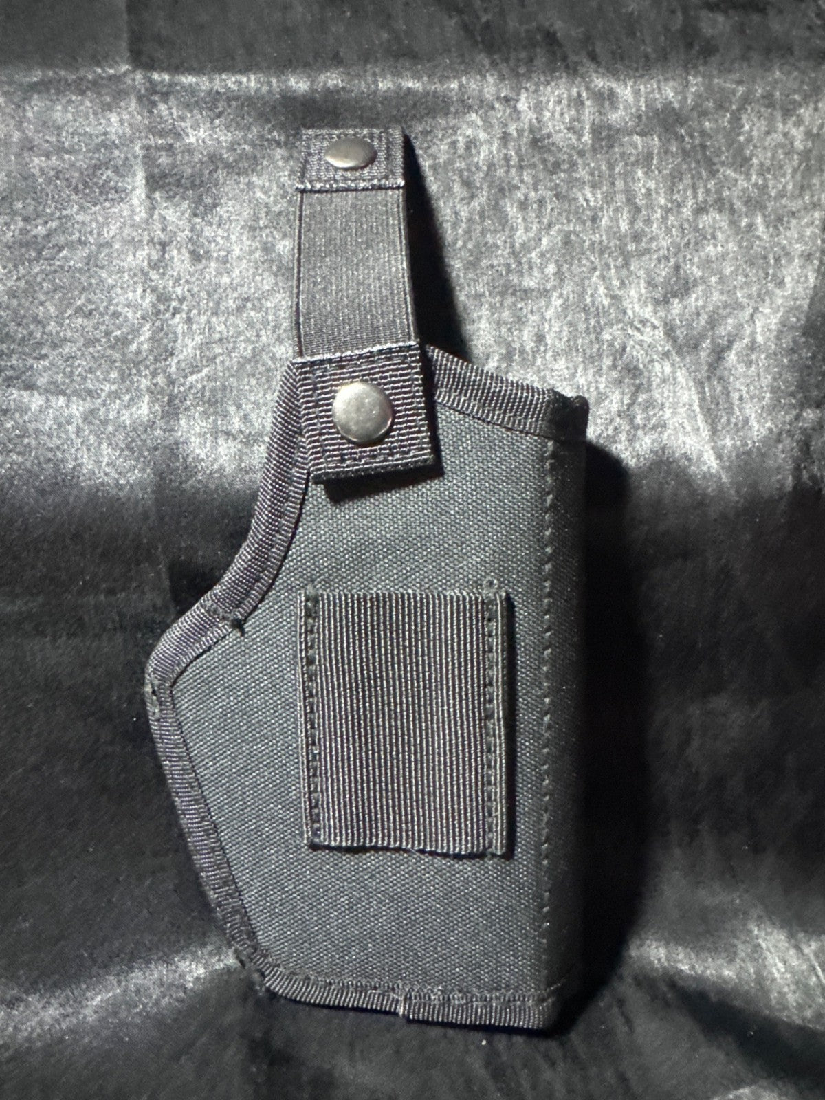Universal Black Nylon Gun Holster With Snap Closure & Metal Belt Clip