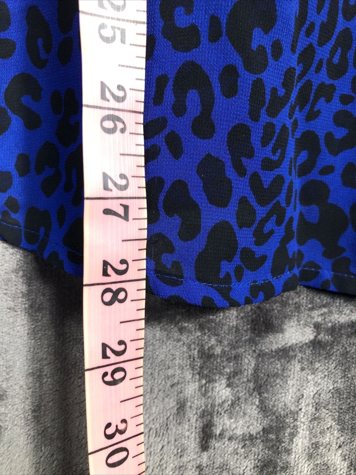 Ana A New Approach Top Royal Blue Animal Print Women’s Size M