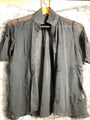 Poof Blouse  Black Sheer Geometric Stitch Women’s Size M