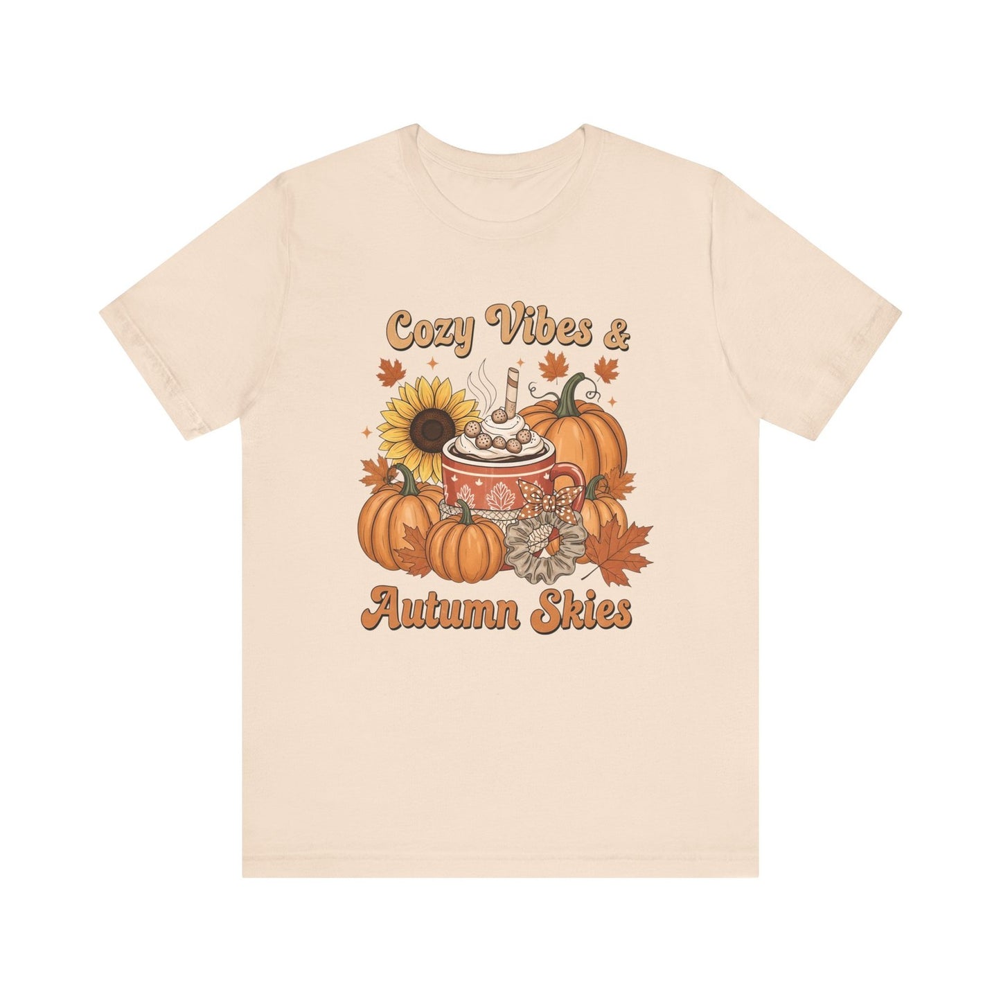 Womens T Shirt Fall Shirt  Cozy Vibes & Autumn Skies Tee  Autumn Top