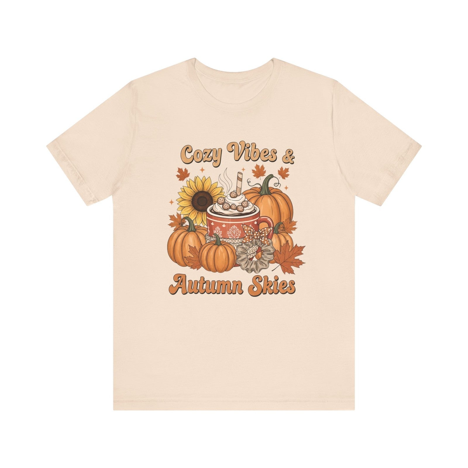 Womens T Shirt Fall Shirt  Cozy Vibes & Autumn Skies Tee  Autumn Top