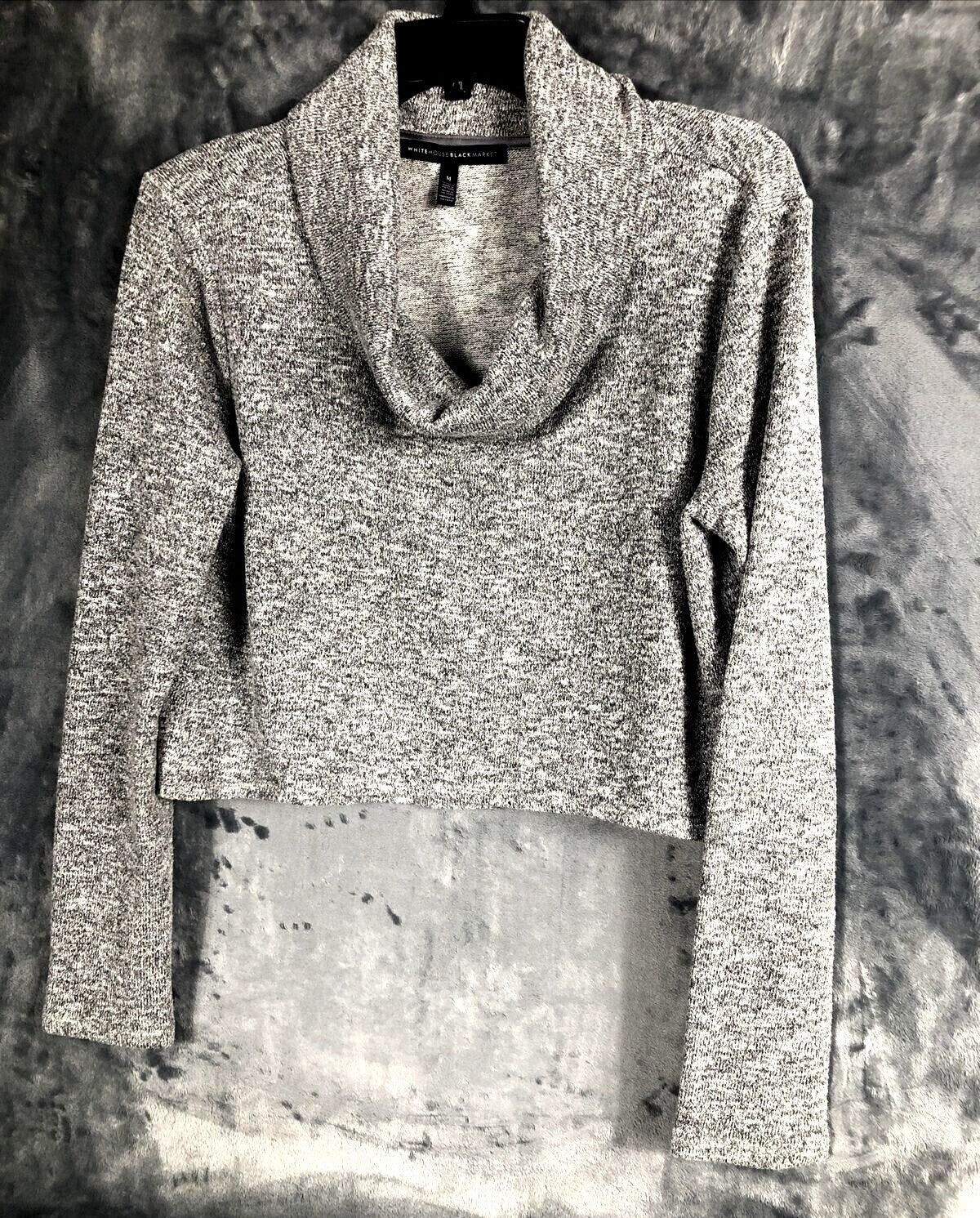White House Black Market Woman's Sweater Gray Cowl Neck Knit Size Adult Medium