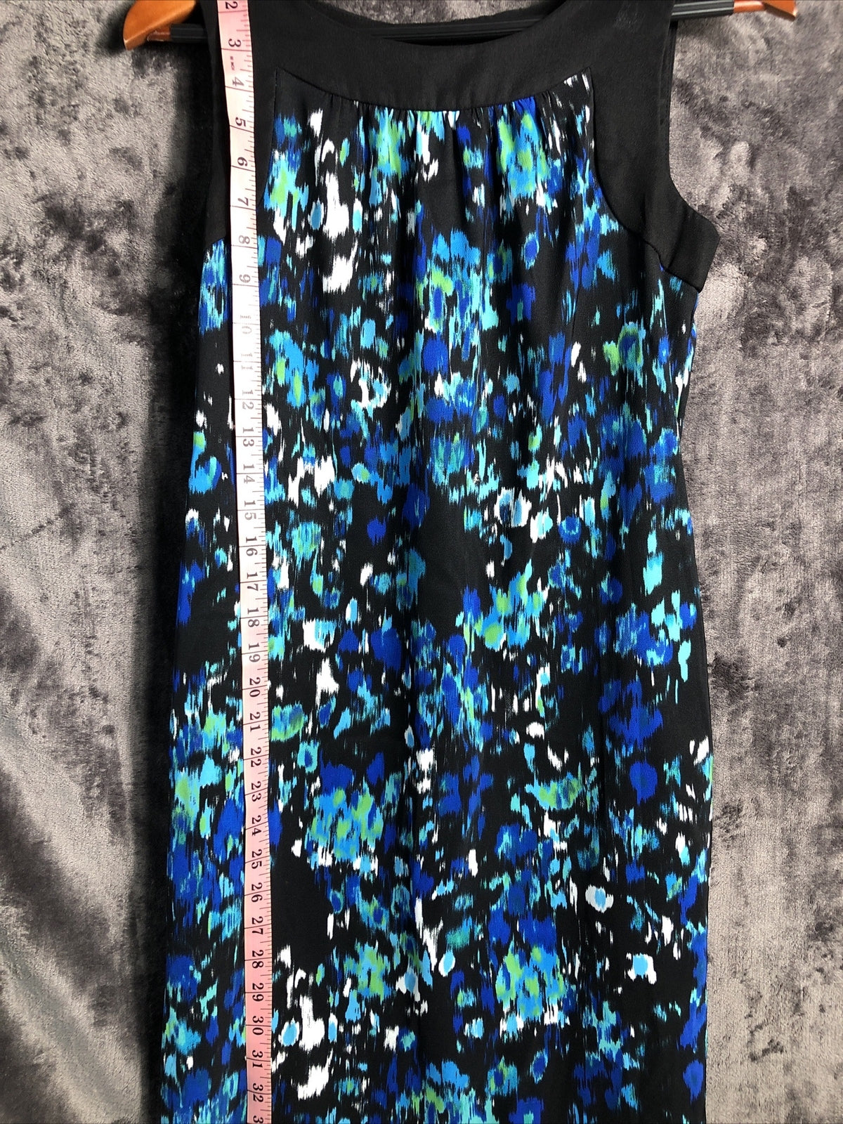 A B Studio Women’s Dress Green Blue White Pockets Size 4