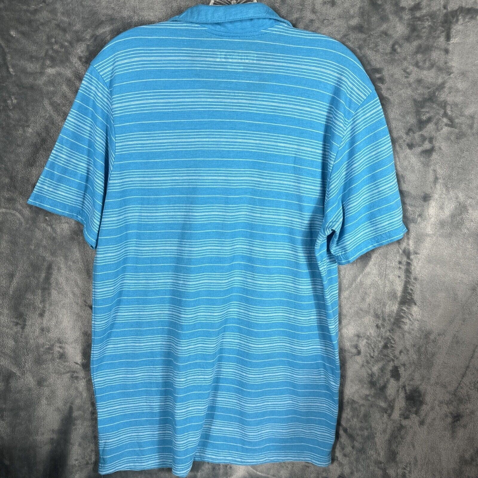 Hurley Mens Polo Blue Striped Shirt Medium