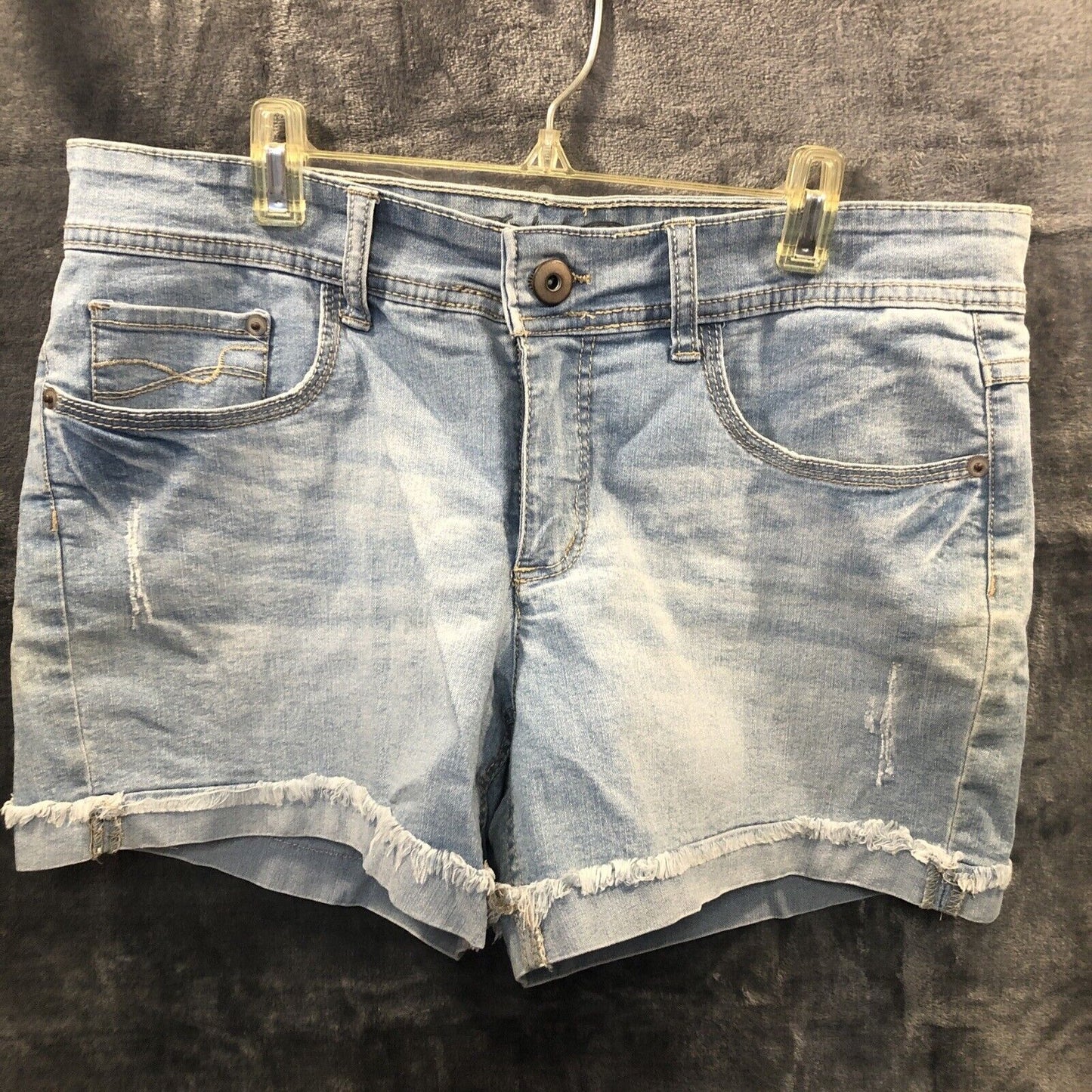 Faded Glory Woman’s Shorts Size 10  Shore Blue Jeans Stretch Shorts