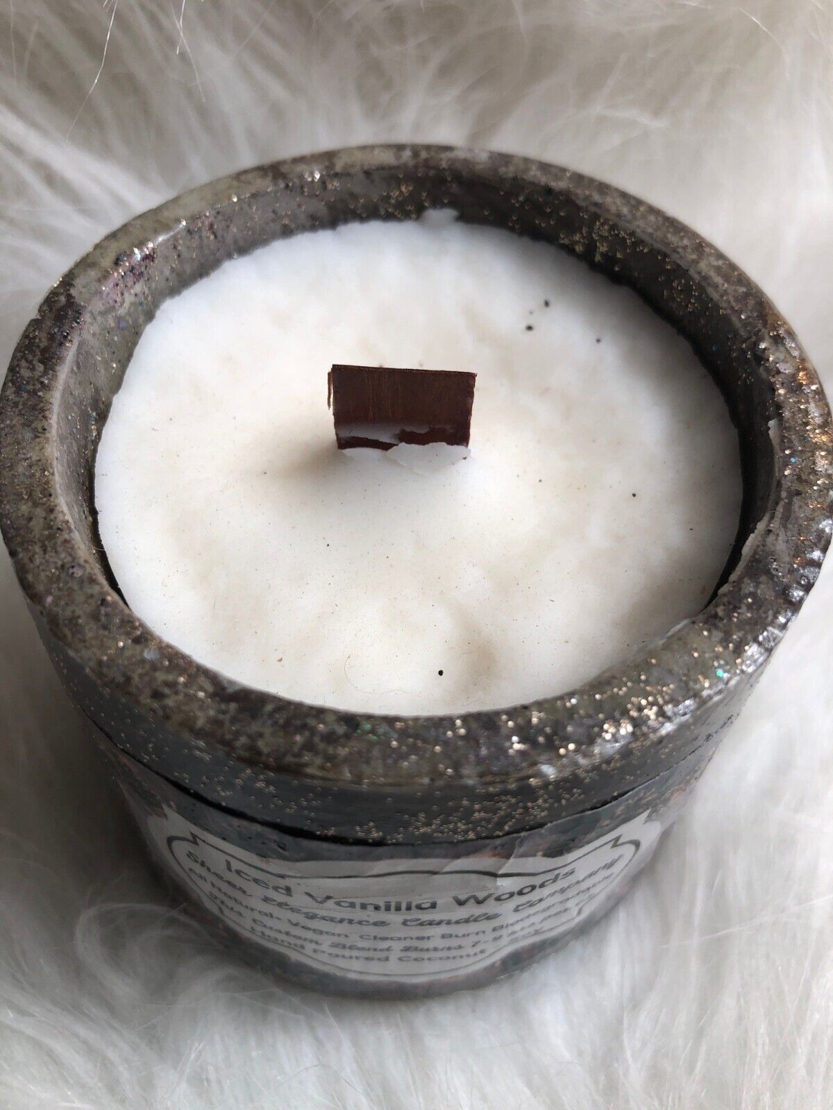 Iced Vanilla Woods Candle All Natural Vegan Biodegradable Hand Poured Coconut So