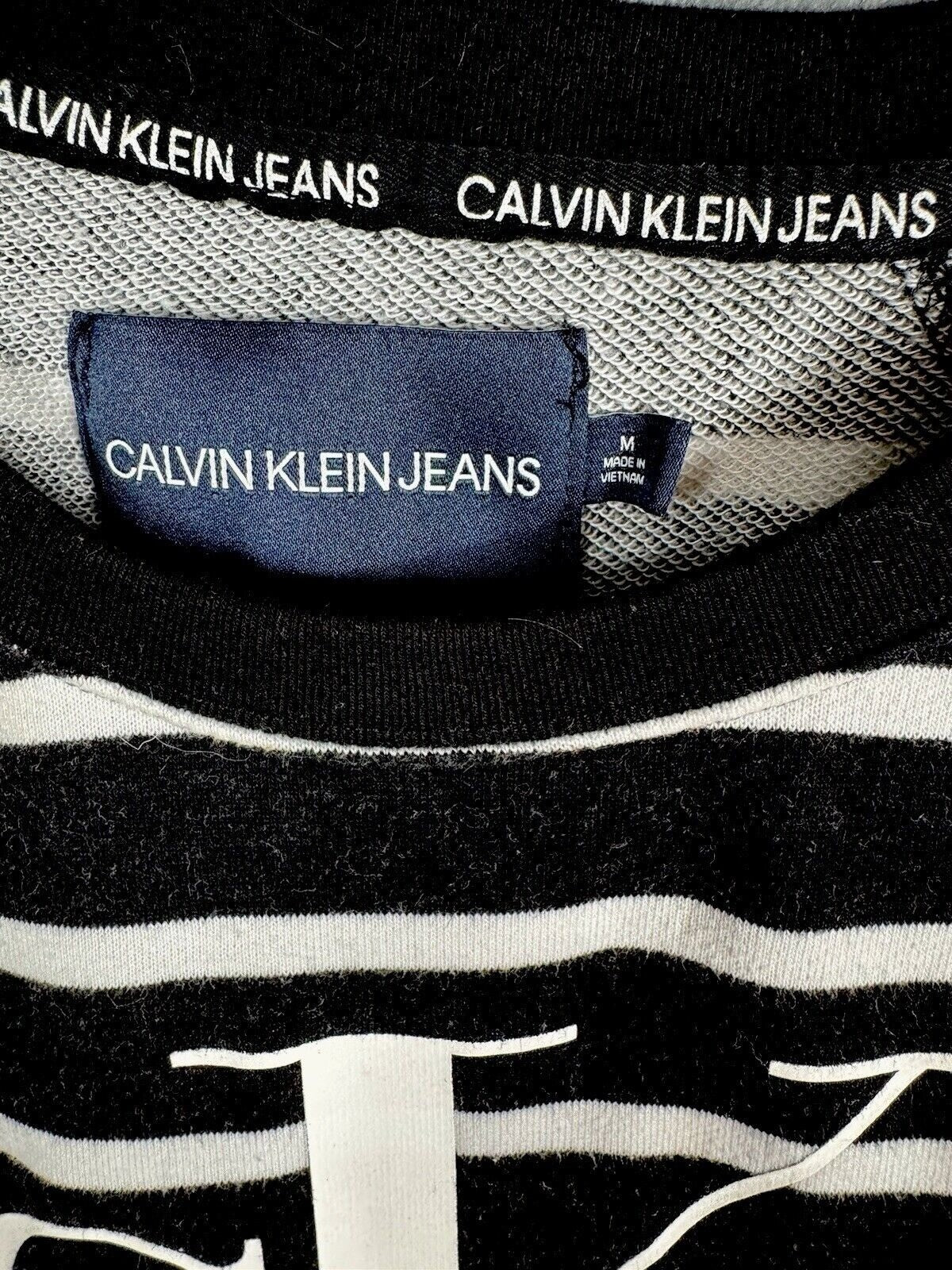 Calvin klein Woman's Shirt Crop Top Black/White Size Adult Medium