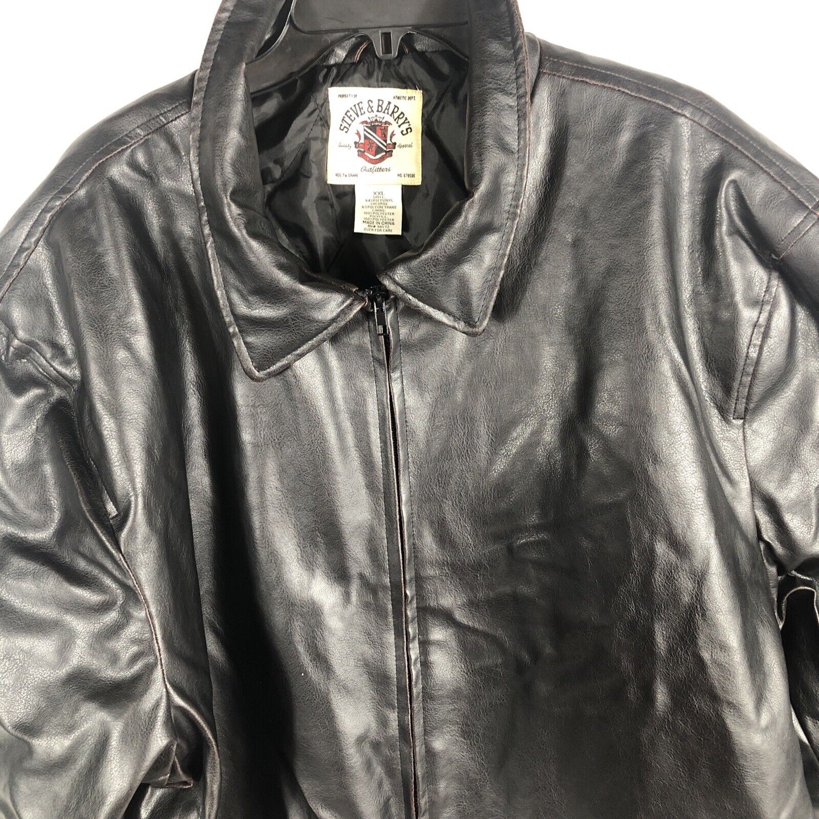 Steve & Barry’s Leather Jacket Men’s Black Coat Adult Size 2X Large