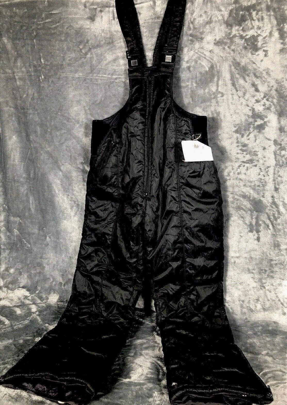 Swiss Alps Snow Bib Overalls Black Nylon & Polyester Size 12  Adjustable