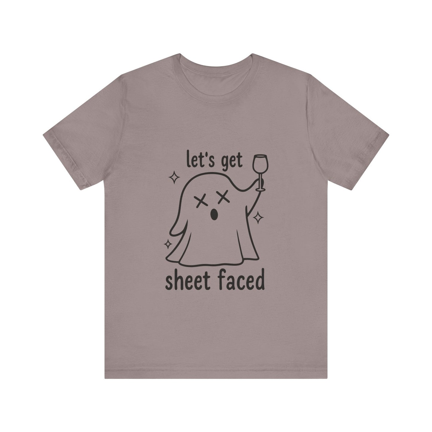 Womans Halloween Shirt Lets Get Sheet Faced Tee  Boo Crew Party Ghost Vibes Top