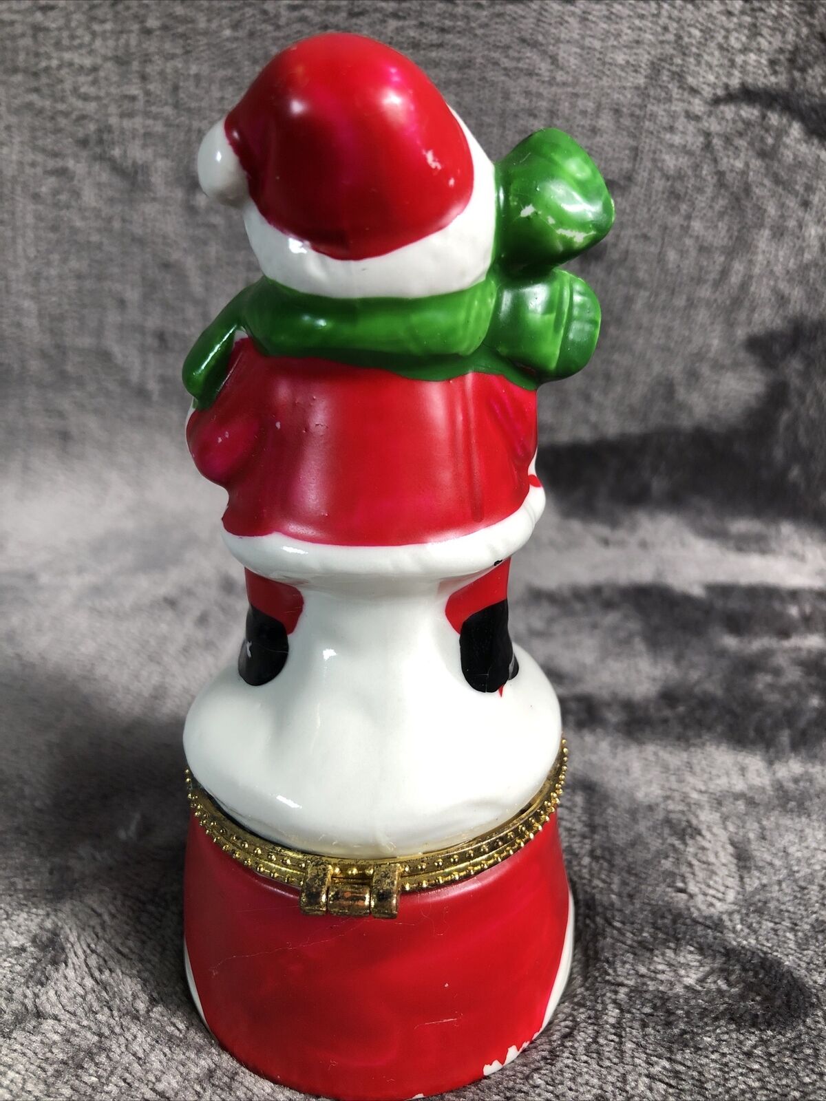 Snowman Limoge Box Gold Detail Opens And Shuts Porcelain 5 Inches Tall