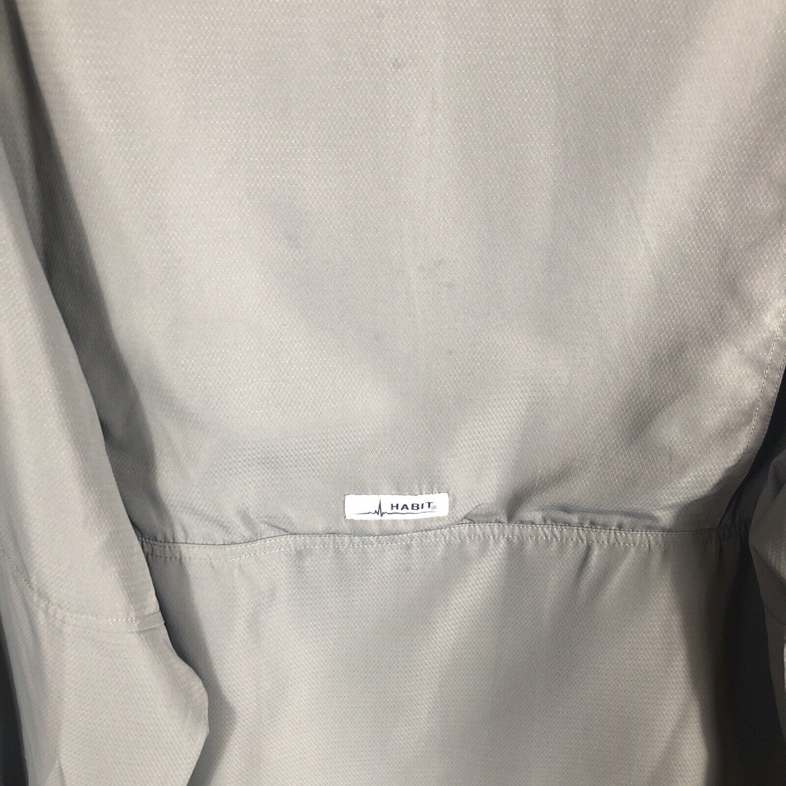 Habit Shirt Mens Extra Large Gray Long Sleeve Vented Fishing Outdoor