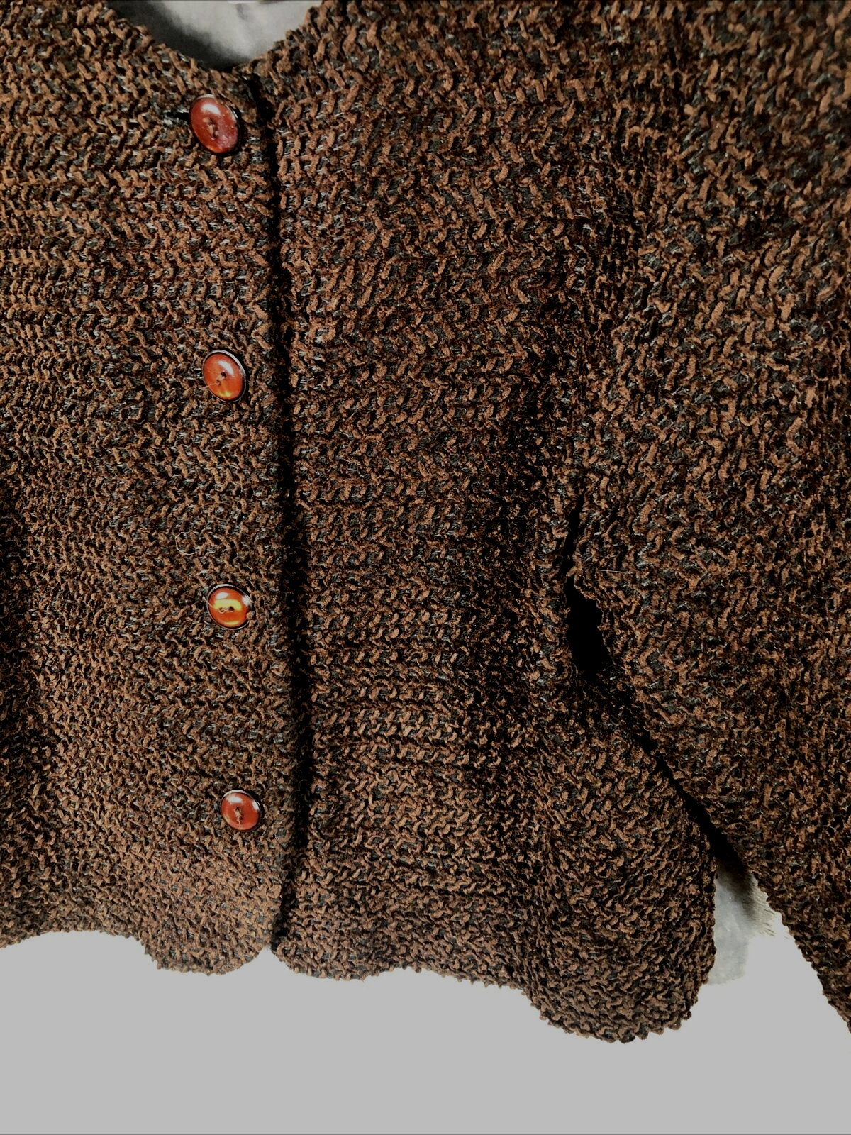 First Options Women’s Jacket Brown Button Up Adult Size Medium