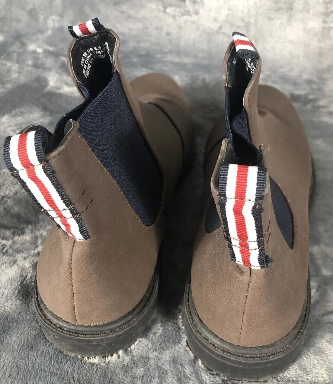 Brown Chelsea Ankle Boots Mens With Elastic Side Panels & Tricolor Tabs
