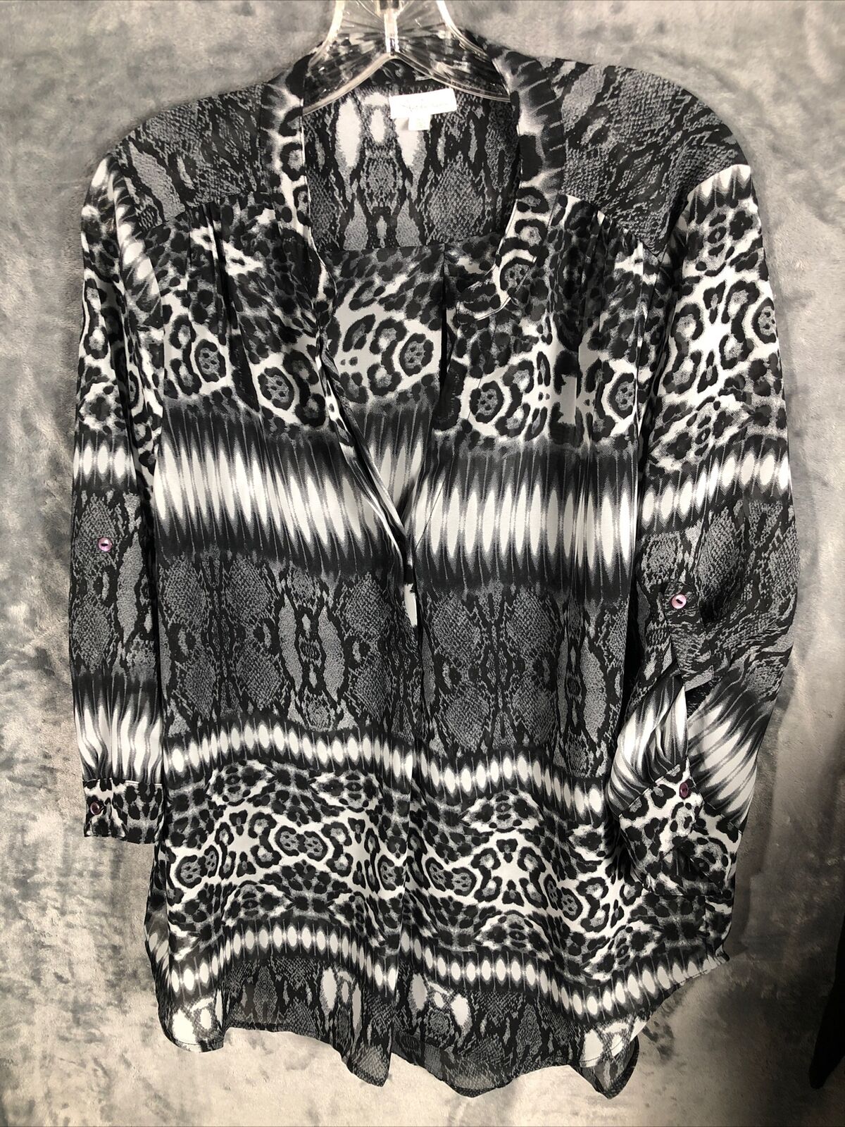 Antilim Femme Women’s Blouse Black & White Top X Large