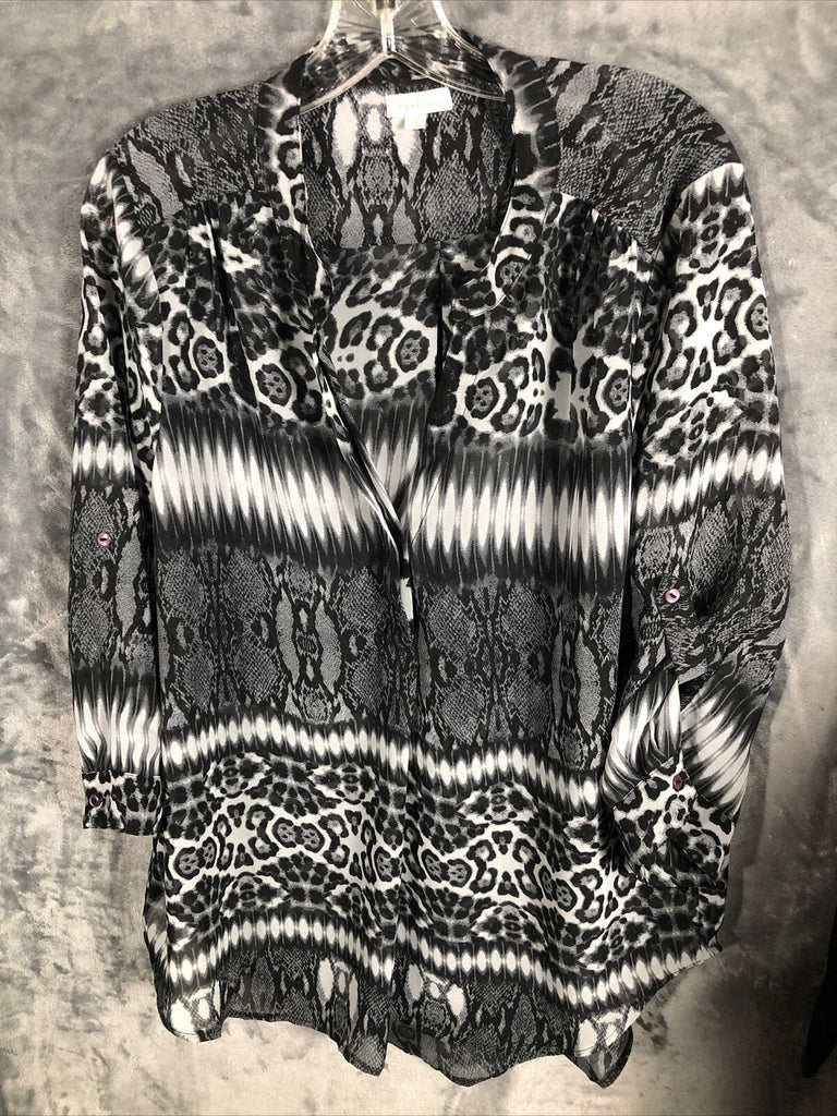 Antilim Femme Women’s Blouse Black & White Top X Large