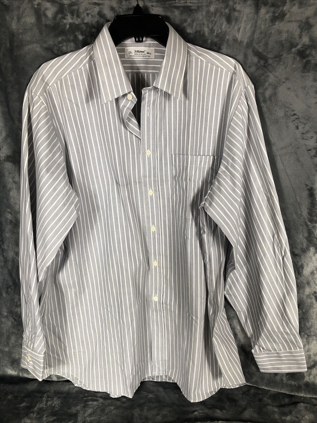 Saint Michael Men’s Shirt Button Down Long Sleeve 17 1/2 Neck 44 Stripped￼