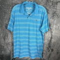 Hurley Mens Polo Blue Striped Shirt Medium