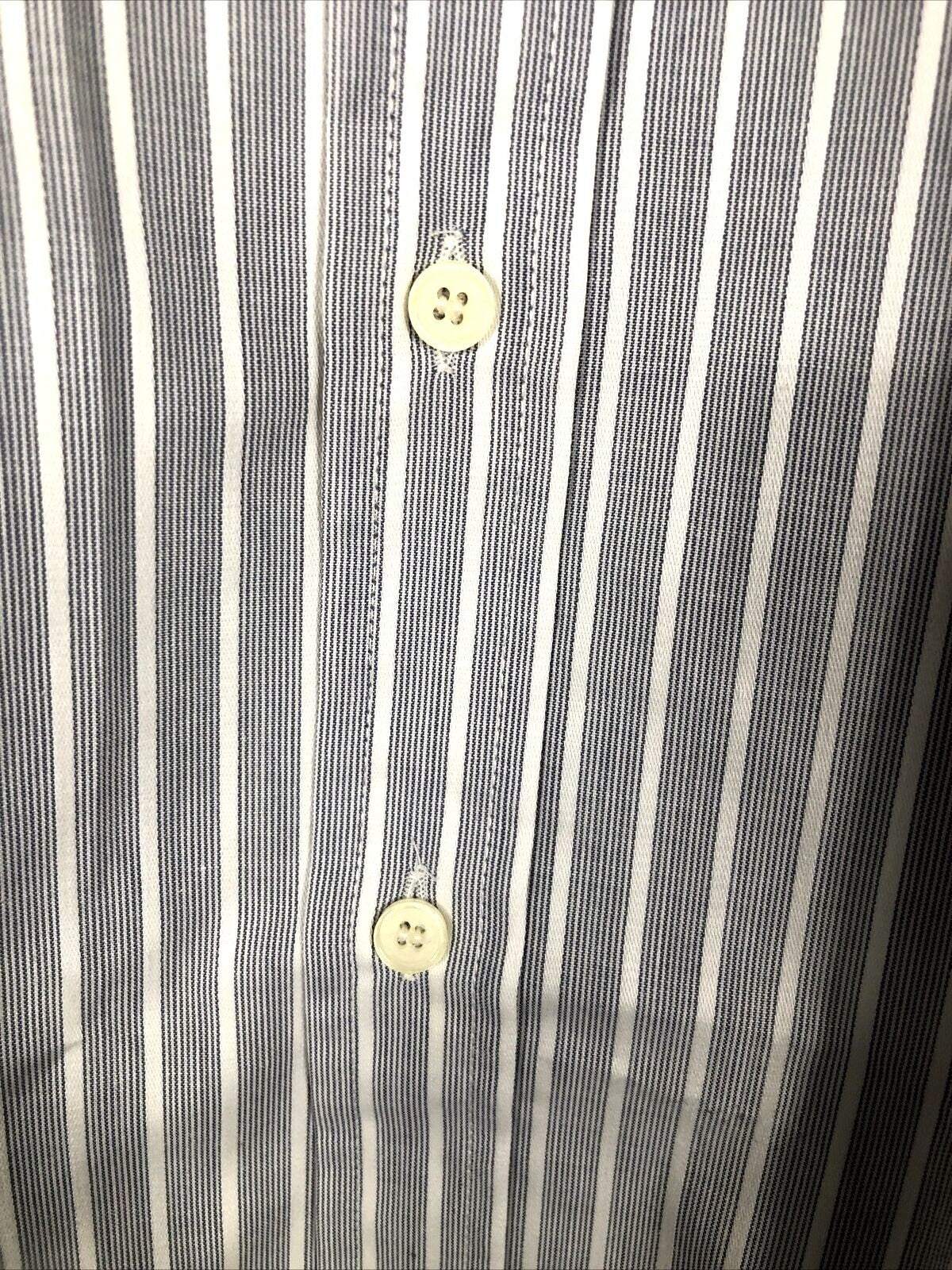 St Michael Mens Striped Dress Shirt 17 1/2” Collar 65% Polyester 35% Cotton Butt