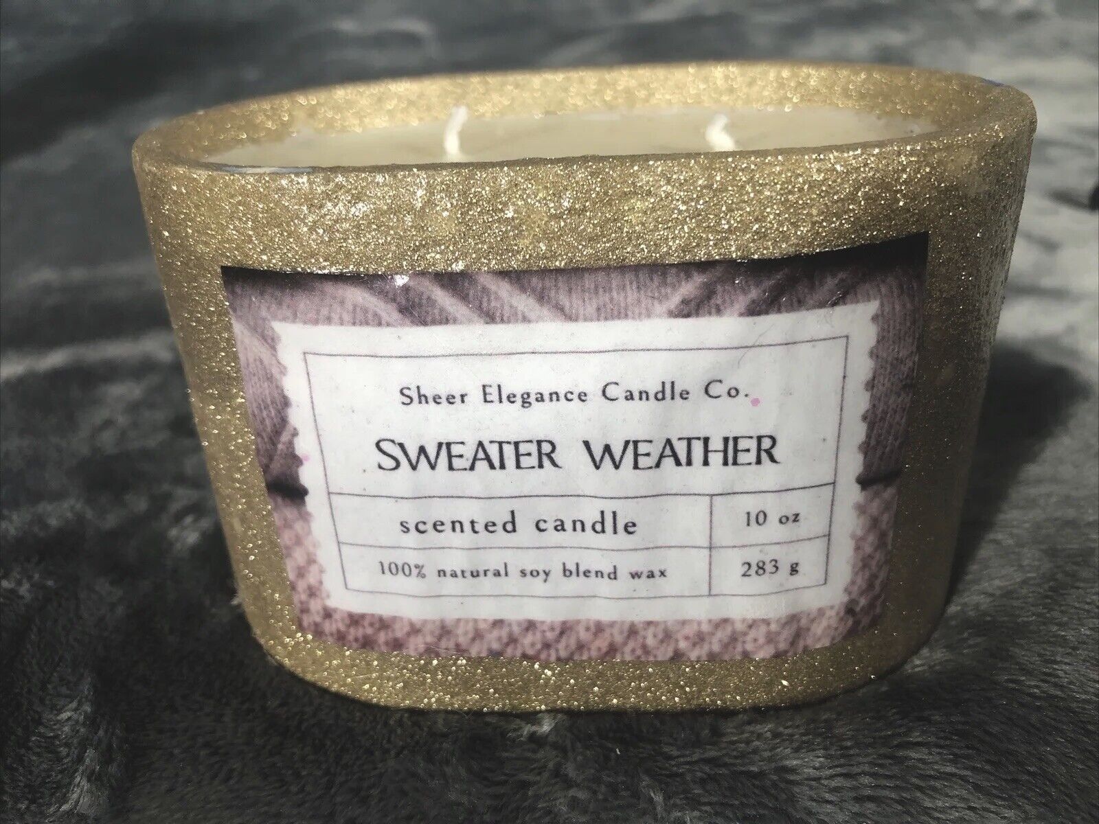 Candle Coconut Soy Blend Sweater Weather Handmade Concrete Vessel Hand Poured 