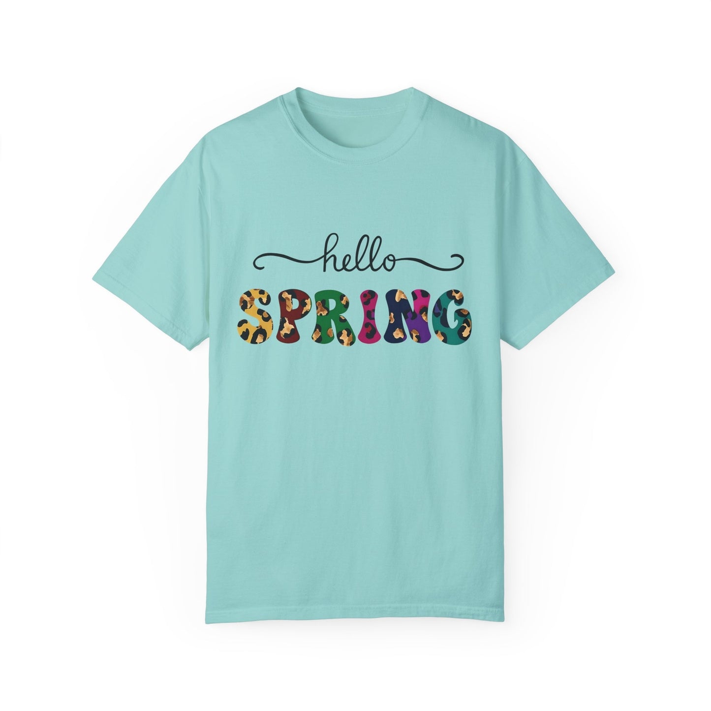 Womans Summer Shirt Hello Spring T-Shirt Pastel Colors Casual Oversized Fit Top