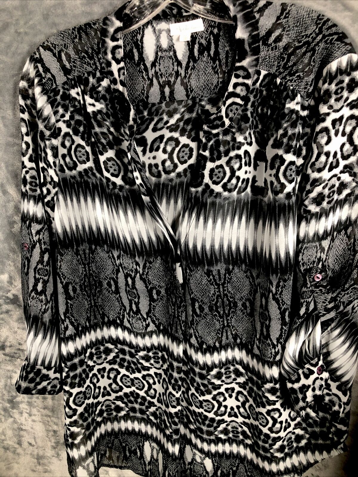 Antilim Femme Women’s Blouse Black & White Top X Large