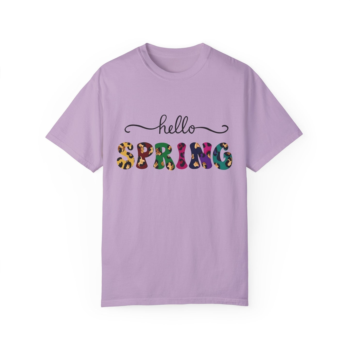 Womans Summer Shirt Hello Spring T-Shirt Pastel Colors Casual Oversized Fit Top