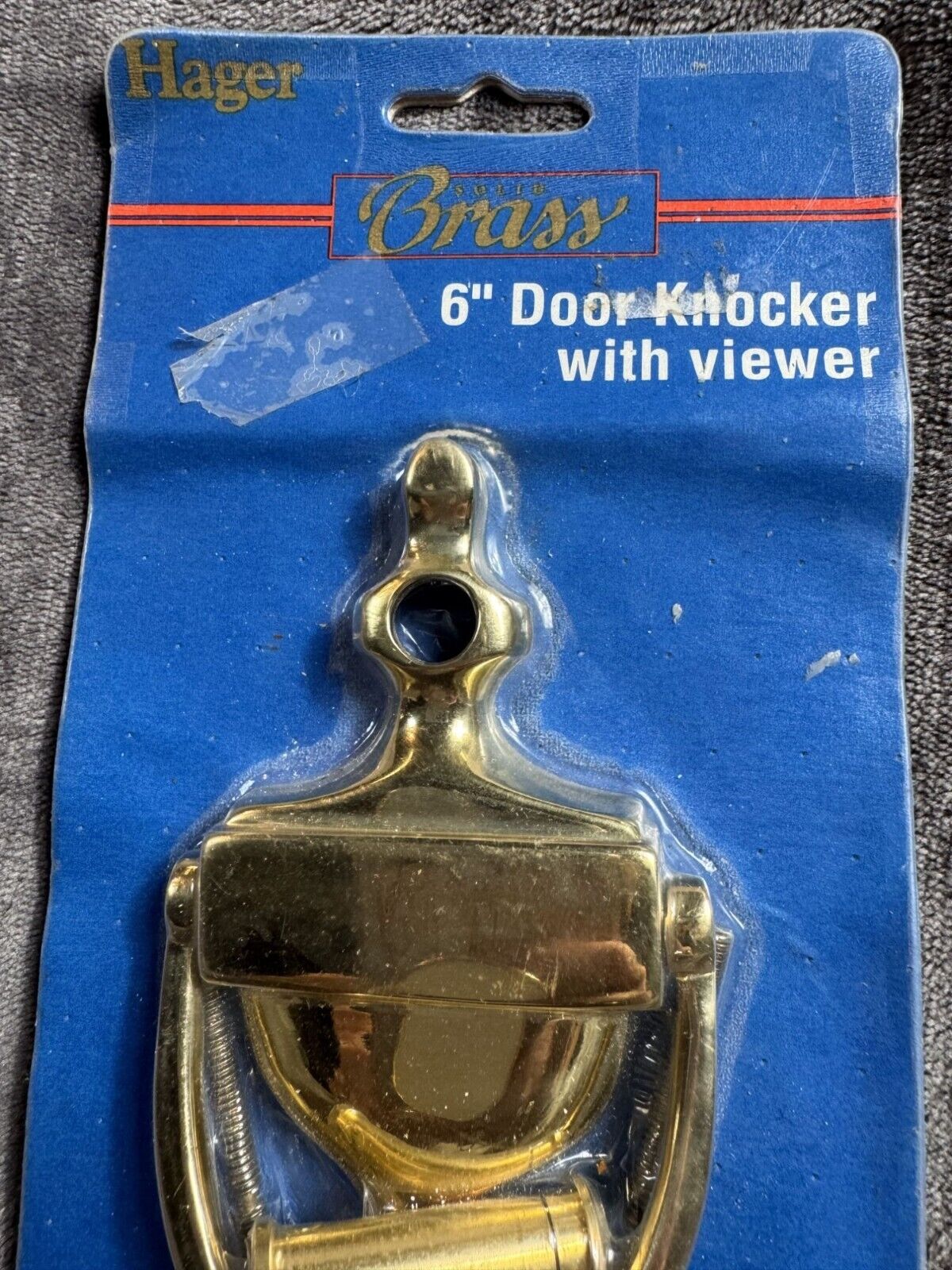 Hager Brass 6" Door Knocker With Viewer