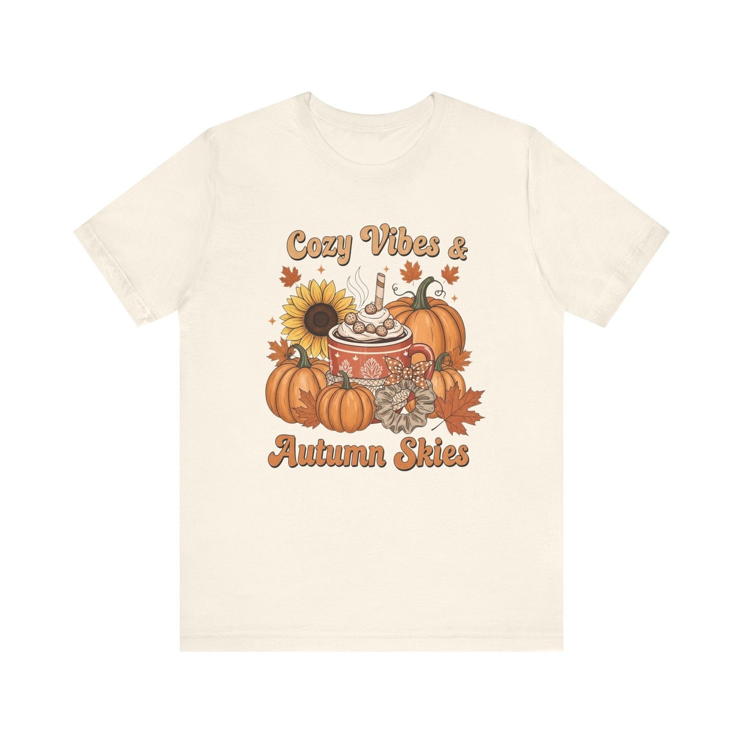 Womens T Shirt Fall Shirt  Cozy Vibes & Autumn Skies Tee  Autumn Top