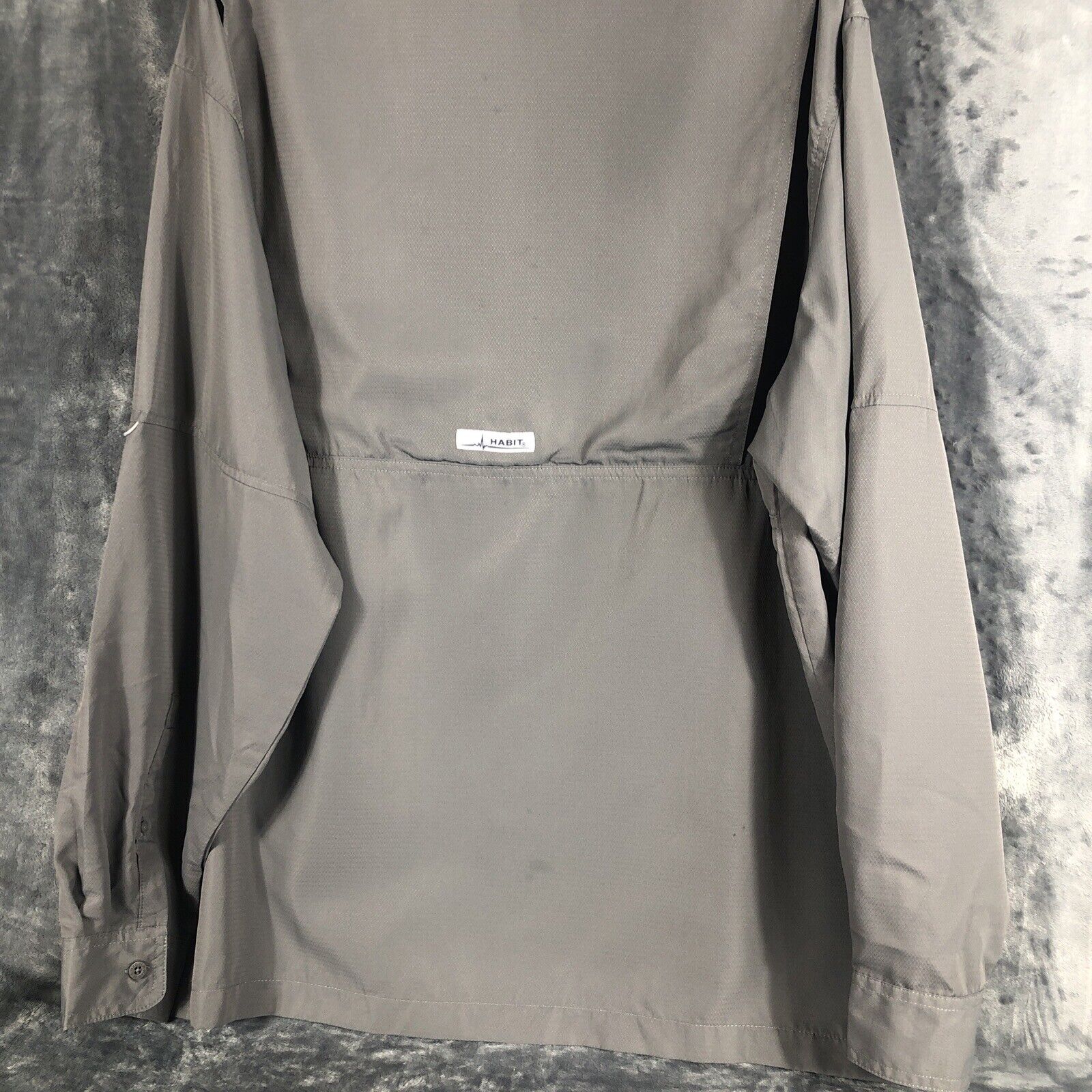 Habit Shirt Mens Extra Large Gray Long Sleeve Vented Fishing Outdoor