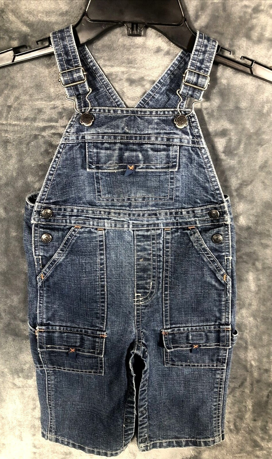 Janie & Jack Blue Denim Overalls With Adjustable Straps & Front Pockets