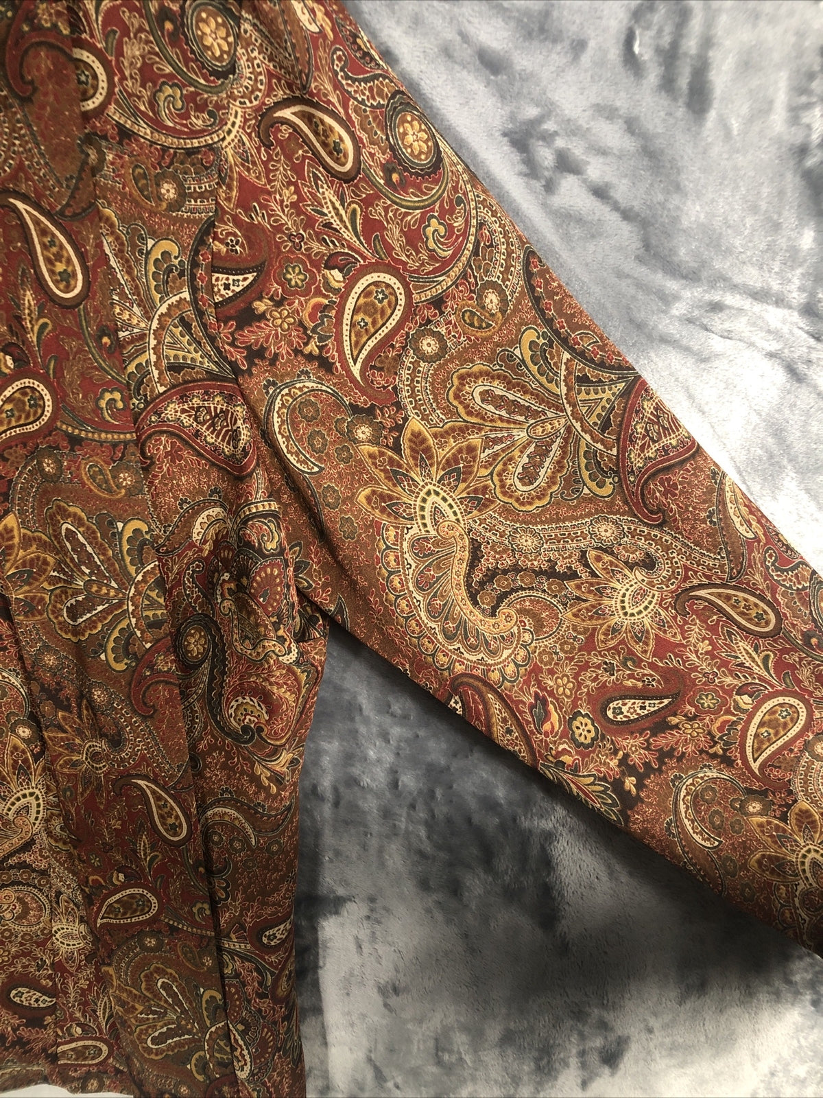 Rafaella Womens Paisley Button-Up Shirt Size 14 Brown & Multicolor