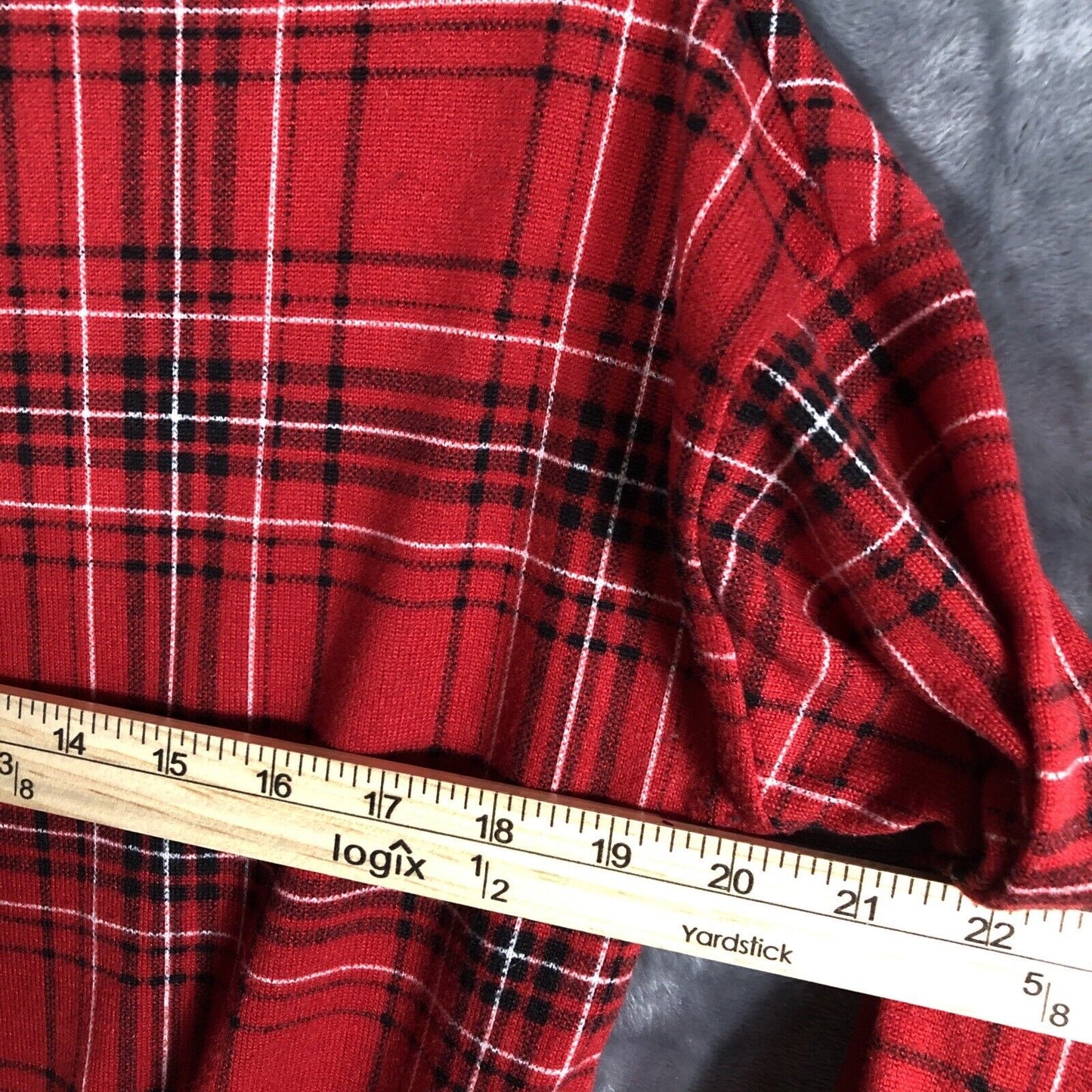 Blush In Bloom Women’s  Hoodie Red Plaid Front Tie Size Medium