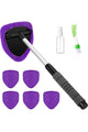 Windshield Cleaning Tool With Extendable Handle & Reusable Microfiber Pads
