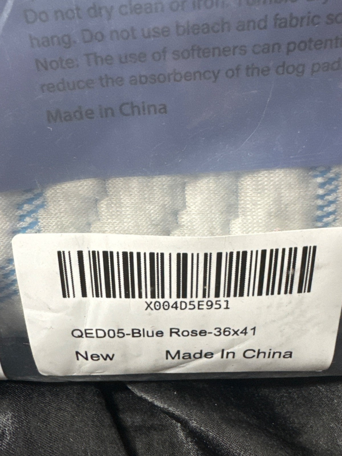 Qeils Washable & Reusable Dog Training Pads With Non-Slip Bottom Blue Rose