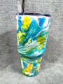 Alcohol Ink Cup 32 oz Stainless Steel Tumbler With Lid & Straw