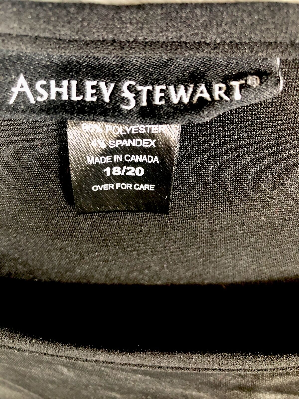 Ashley Stewart Dress Black Spandex Faux Leather Stretch Dress Size Adult 18/20