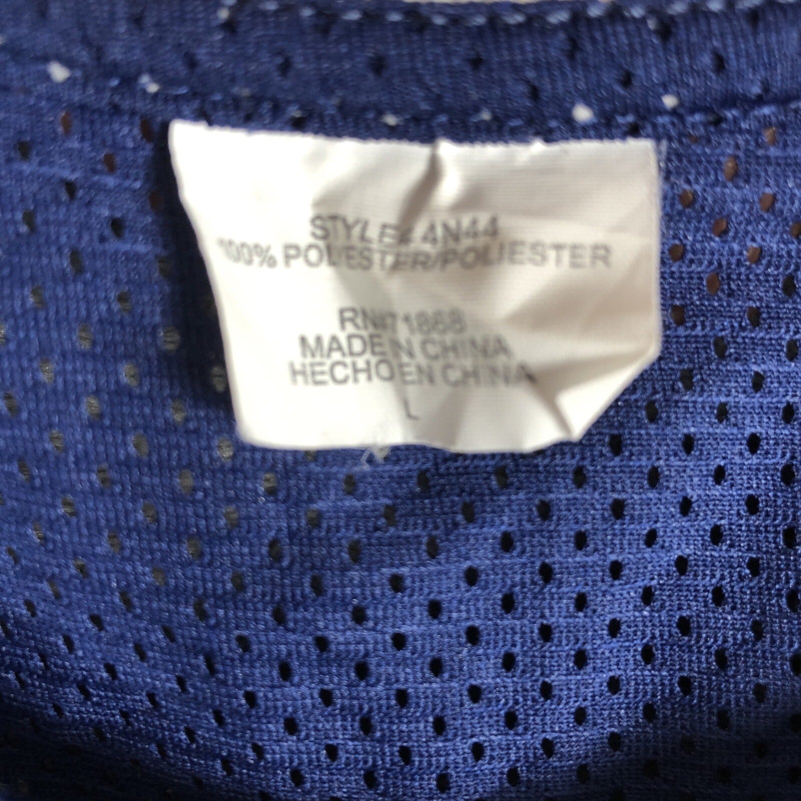Mens Tank Top New York Jersey Blue Mens Size Large Shirt