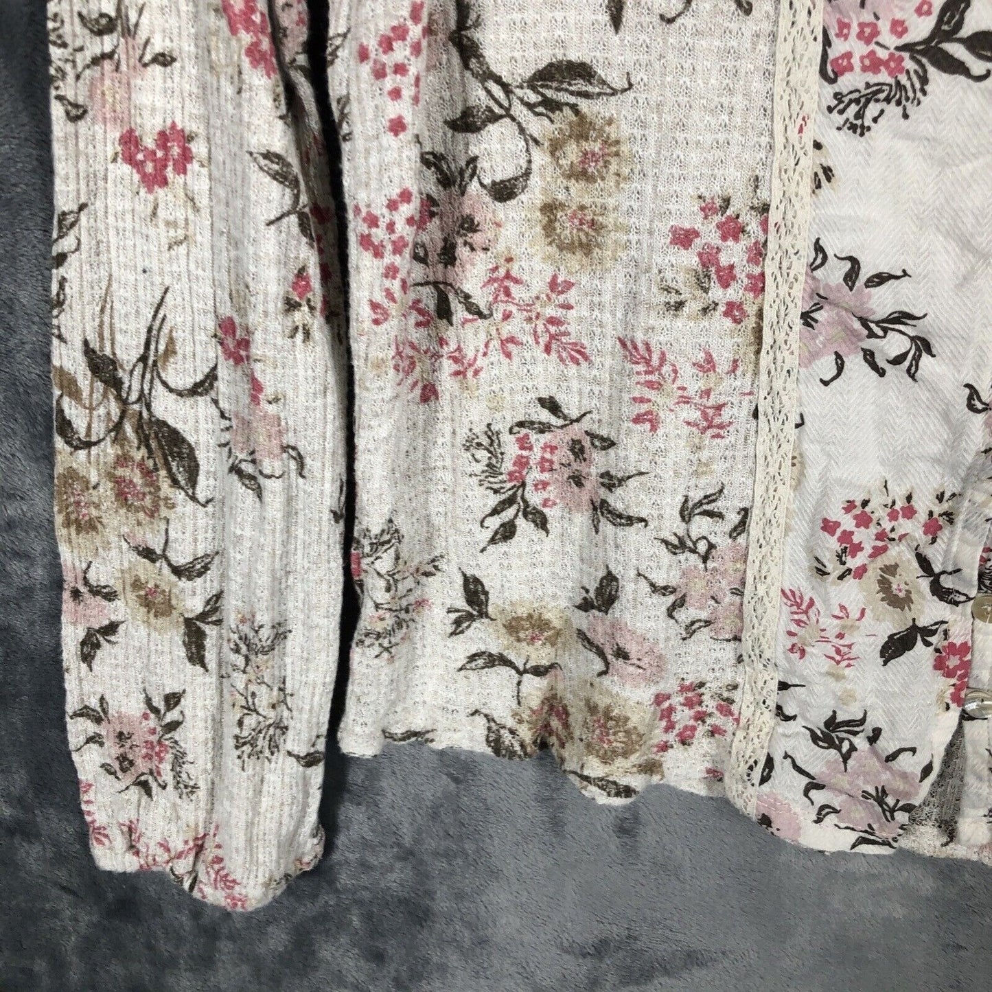 Lucky Brand Women’s Floral Shirt Pearl Buttons Size Small P