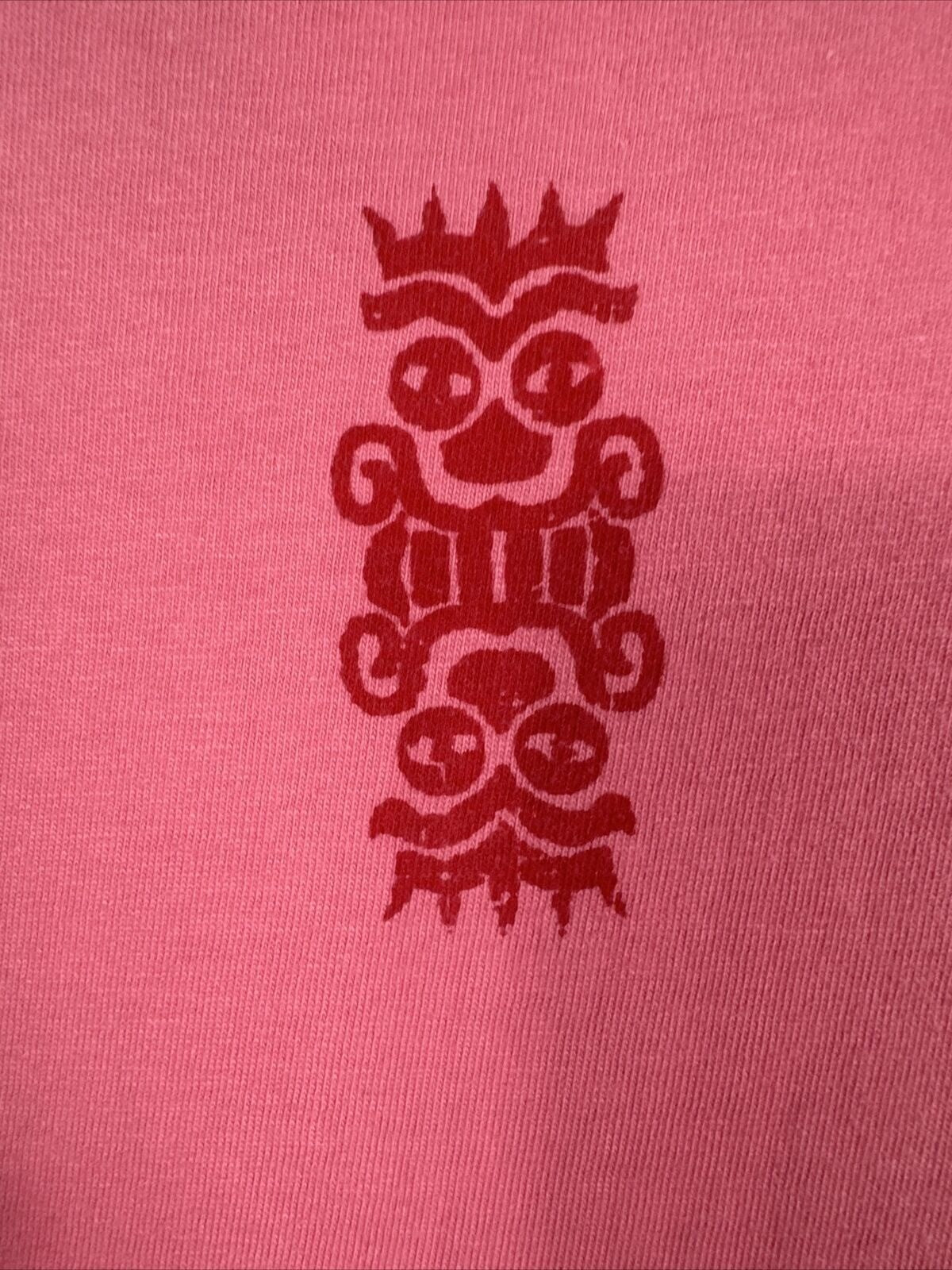 Spike Sports XL Pink & Red Ombré T-Shirt With Tribal Print Design Unisex