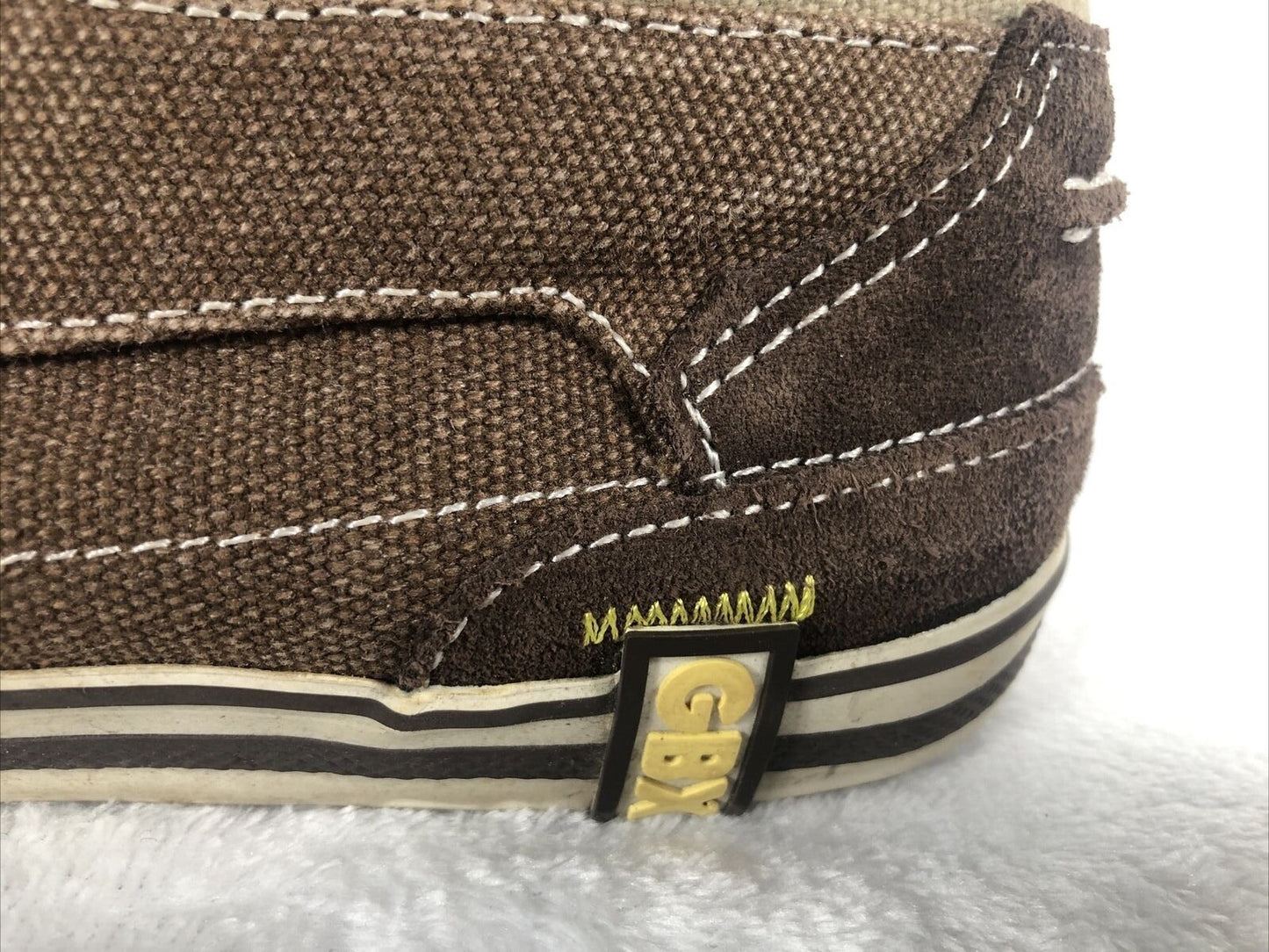 Mens GBX Shoes Brown Suede & Canvas Lace-Up Sneakers Size 12