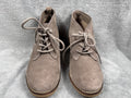 White Mountain Womens 9.5 Gray Suede Lace-Up Wedge Ankle Booties