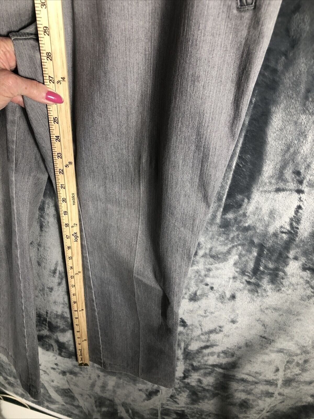 Jacky Vanilia Becky Woman's Gray Denim Trouser Pants Size 14 With Zip