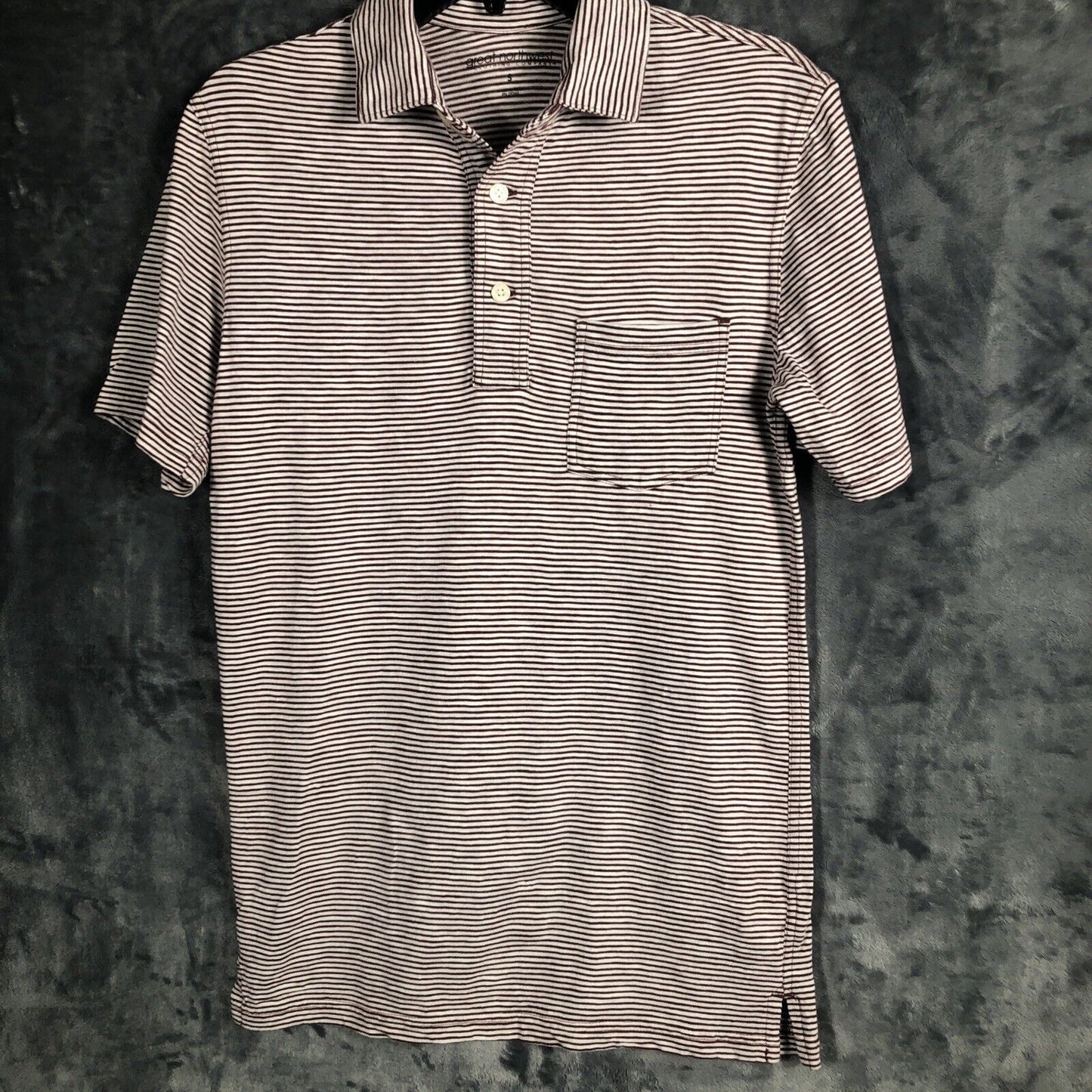 Great Northwest Clothing Company Short Sleeve Button Up Shirt Stripes Mens Small