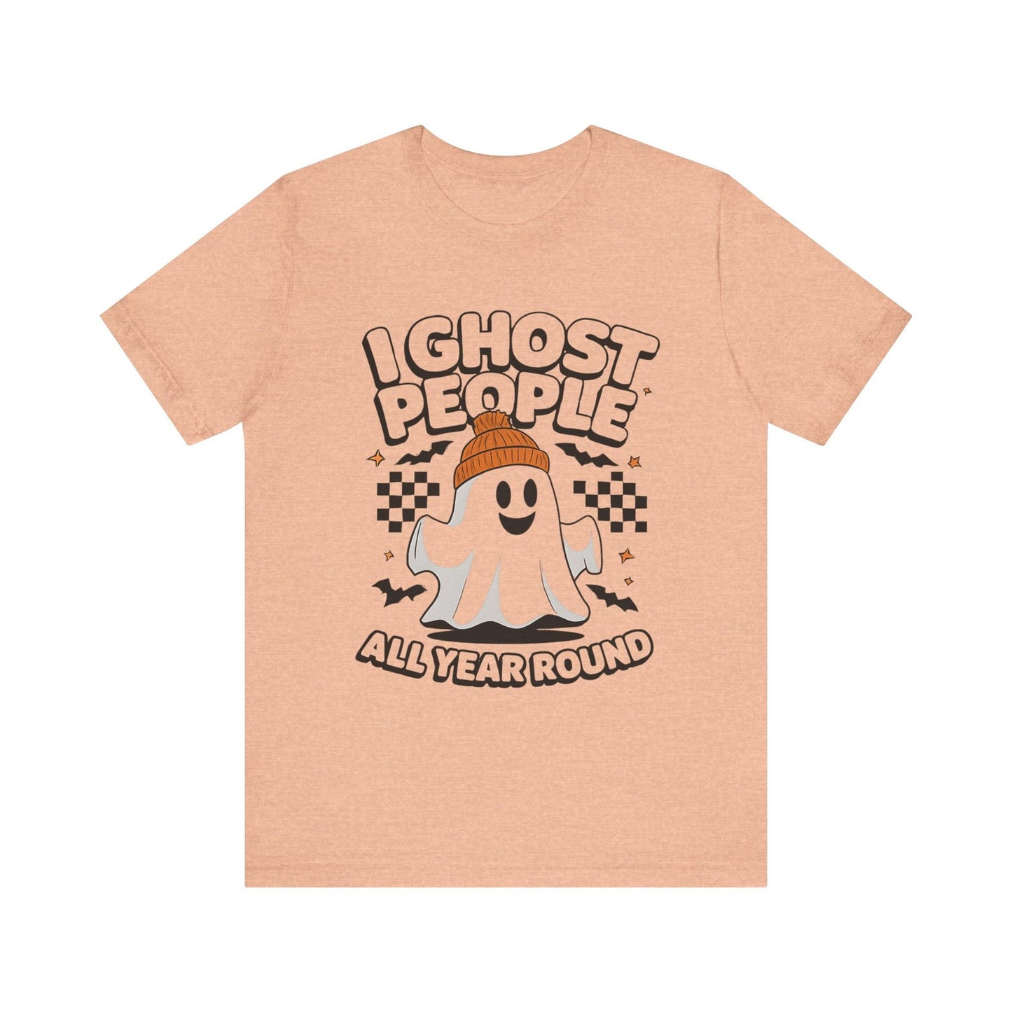 Womans T Shirt I Ghost People All Year Round  Funny Halloween Top Spooky Ghost 
