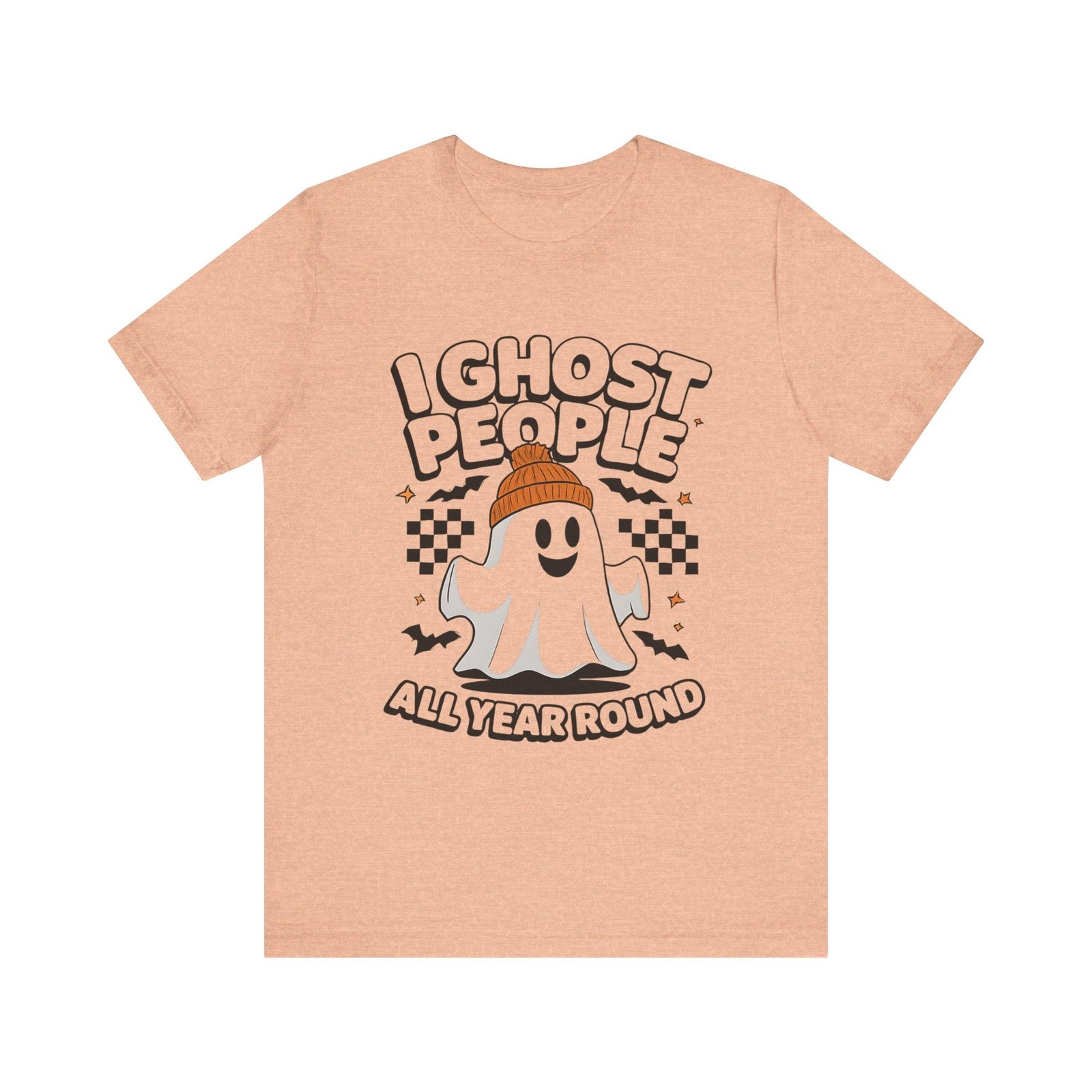 Womans T Shirt I Ghost People All Year Round  Funny Halloween Top Spooky Ghost 