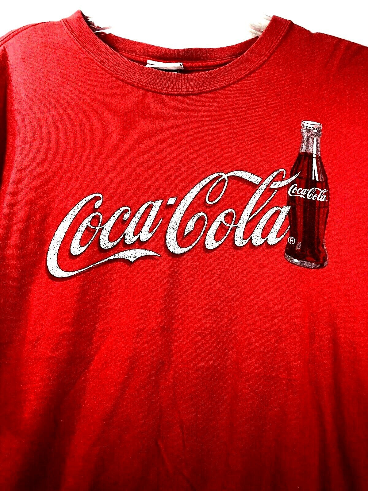 Vintage Coca-Cola Red T-Shirt Large 100% Cotton Preshrunk Made In Haiti