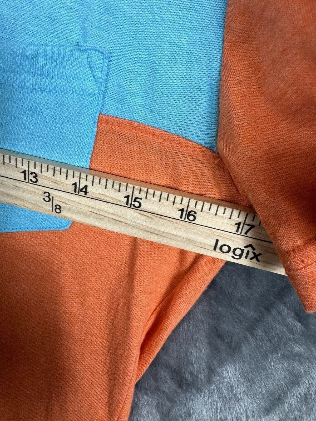 Red Cams Woman's Color Block Shirt Medium By 1931 In Blue Orange & Navy Top